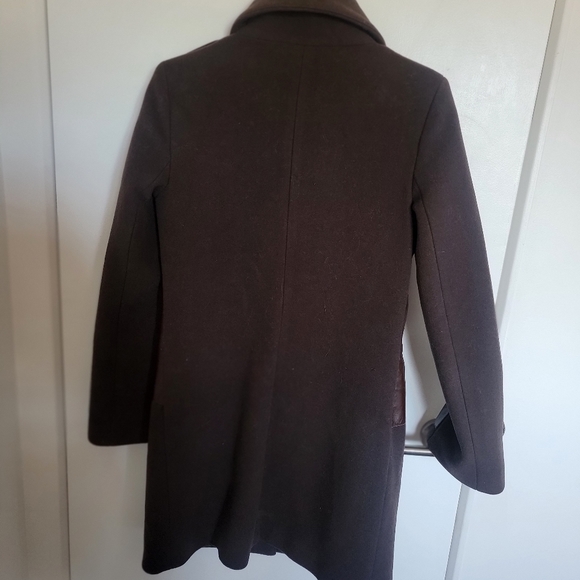 Mackage brown wool and leather coat - Picture 5 of 9